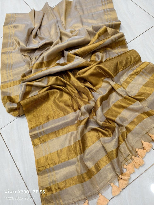 Mul Tissue Saree with Golden Zari – 99 AED