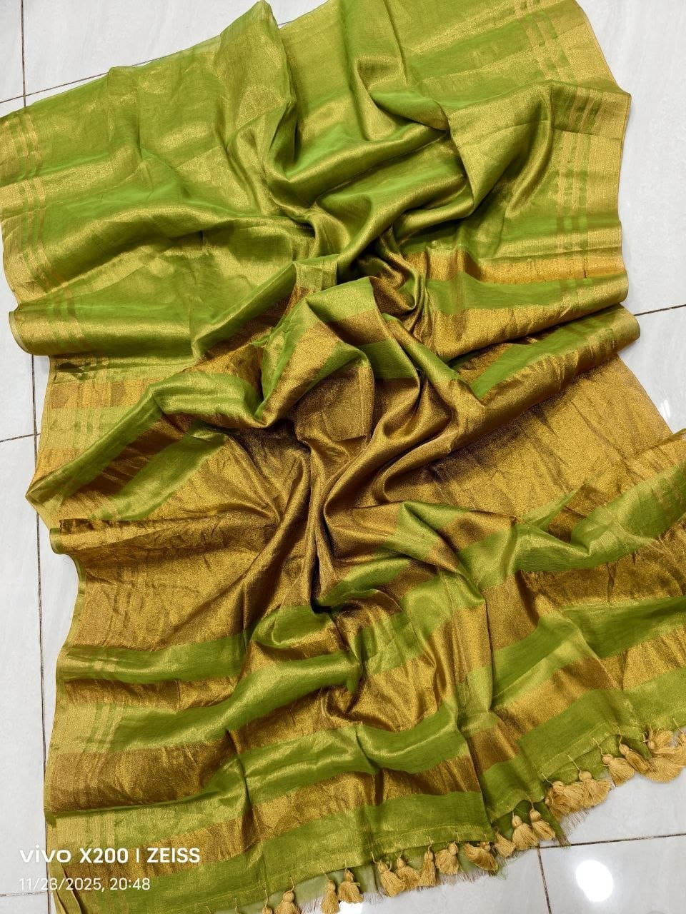Mul Tissue Saree with Golden Zari – 99 AED