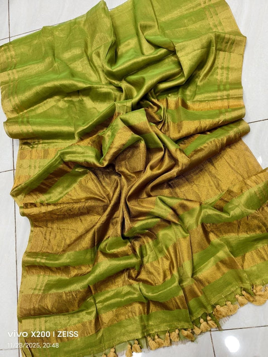 Mul Tissue Saree with Golden Zari – 99 AED