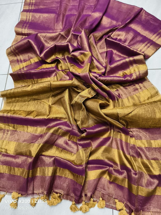 Mul Tissue Saree with Golden Zari – 99 AED