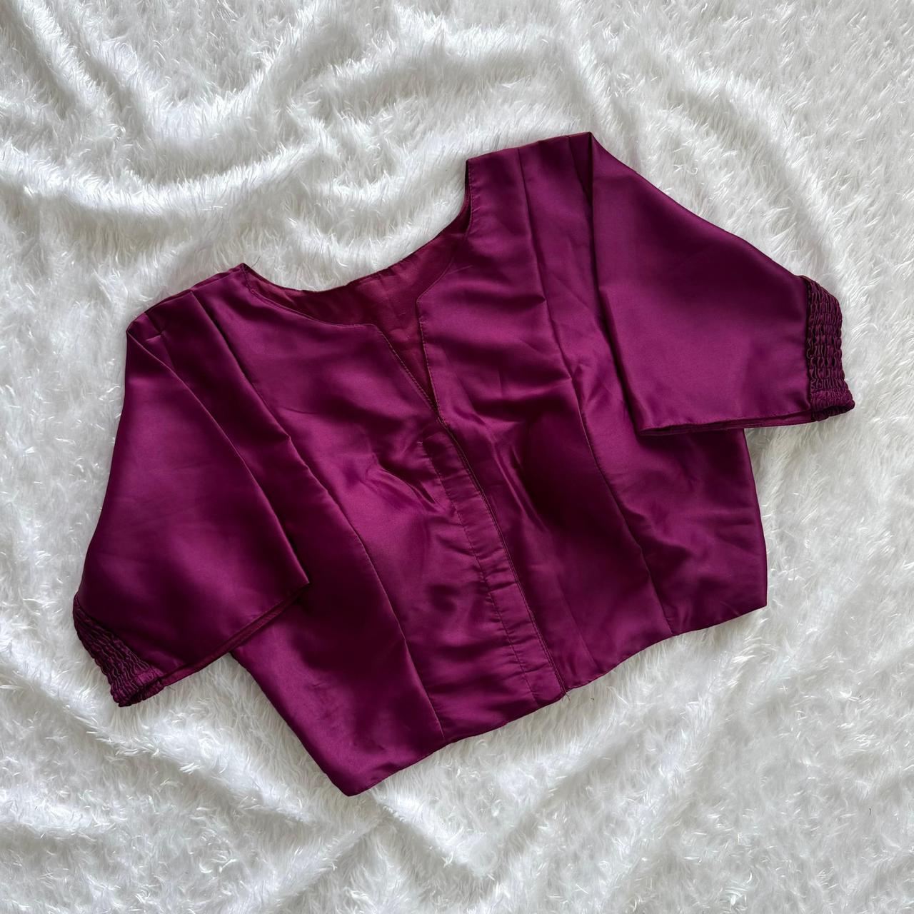 Plain Stretchable Readymade Blouse – Plus Size