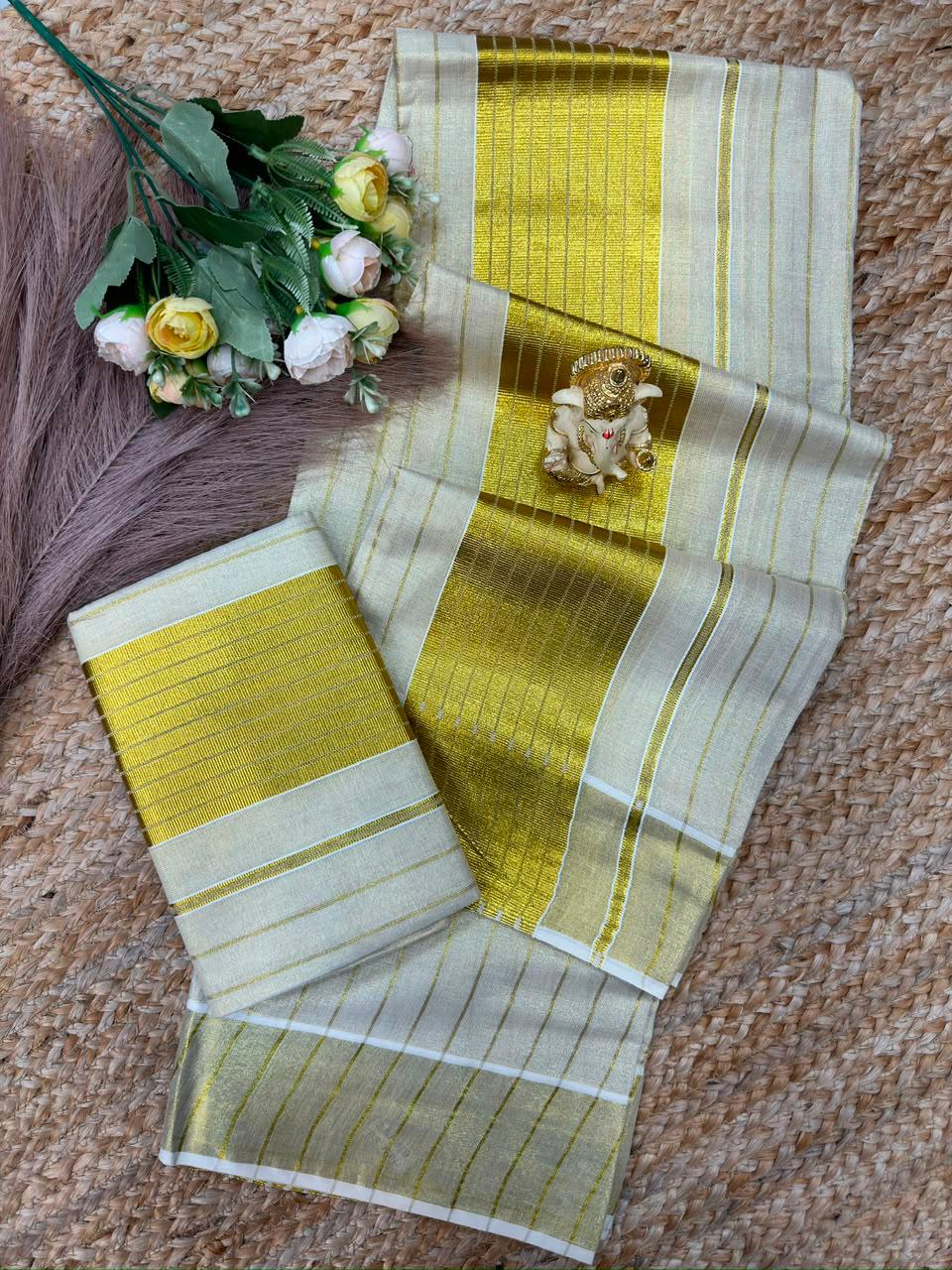 Kerala Tissue Silk Set Mundu Collection – 99 AED