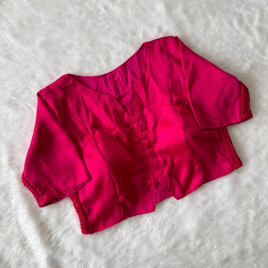 Plain Stretchable Readymade Blouse – Plus Size