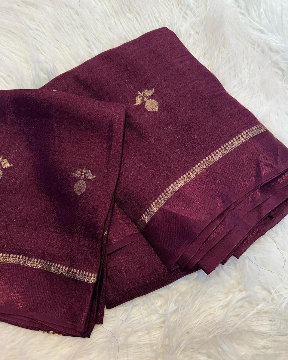 Khadi Viscose Saree with Viscose Zari Weaving & Running Blouse