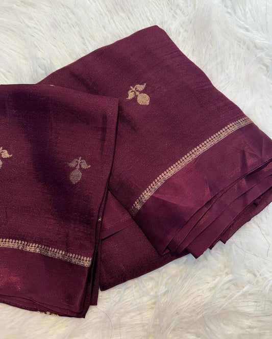 Khadi Viscose Saree with Viscose Zari Weaving & Running Blouse