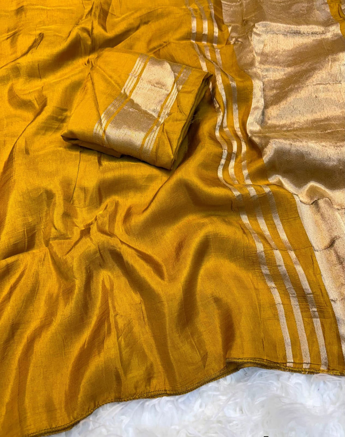 Soft Modal Satin Silk Saree with Lagdi Zari Border