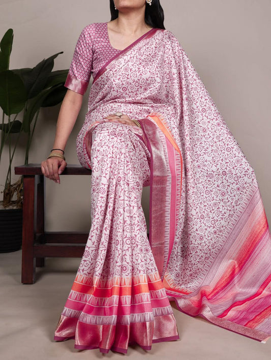 Viscose Cotton Silk Saree