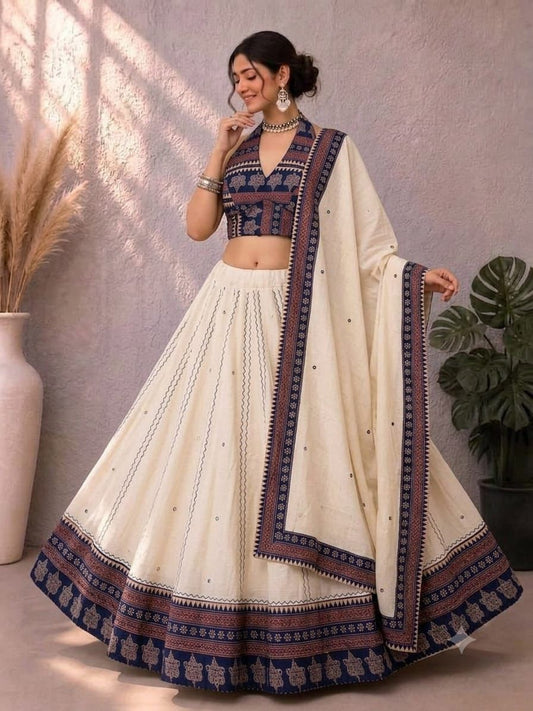 Navaratri Special Ajrakh Cotton Chaniya Choli