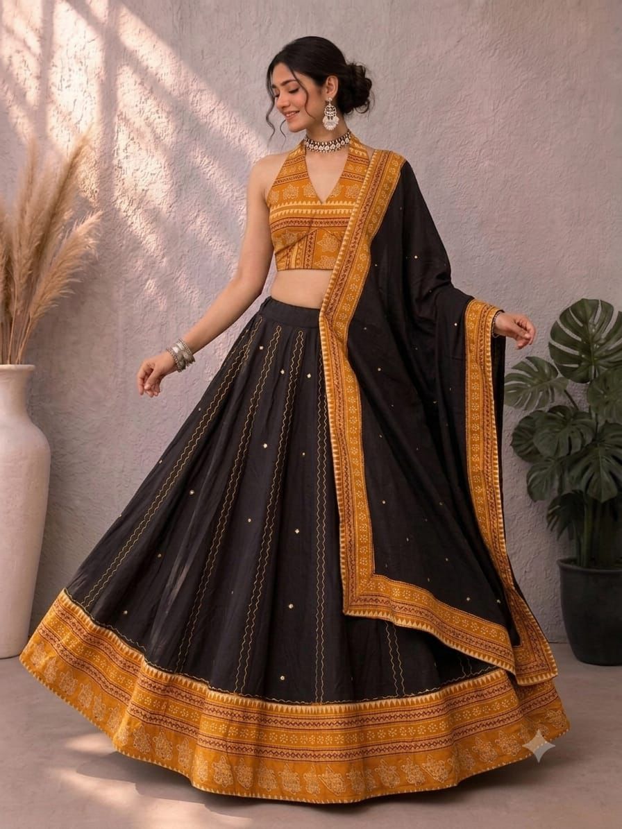 Navaratri Special Ajrakh Cotton Chaniya Choli