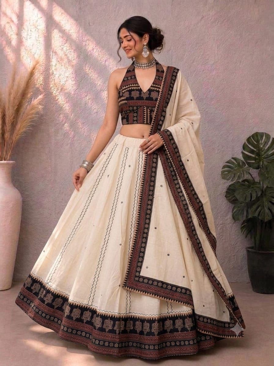 Navaratri Special Ajrakh Cotton Chaniya Choli