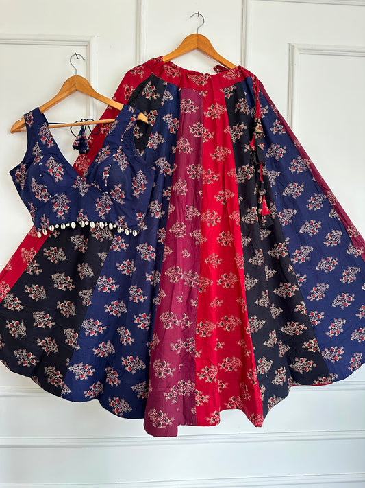 Navaratri Special Ajrakh Cotton Chaniya Choli