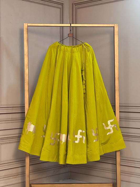 Navaratri Special Roman Silk Chaniya Skirt