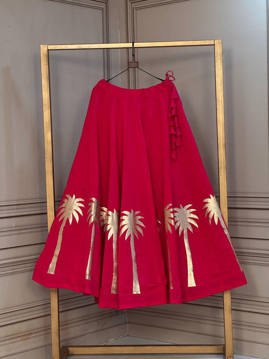 Navaratri Special Roman Silk Chaniya Skirt