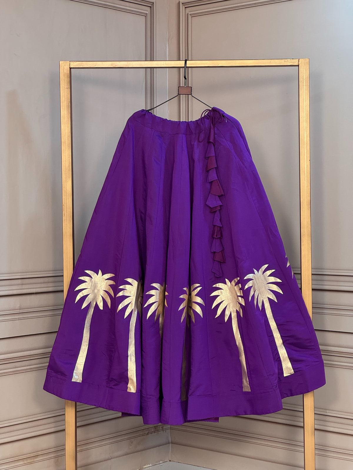 Navaratri Special Roman Silk Chaniya Skirt