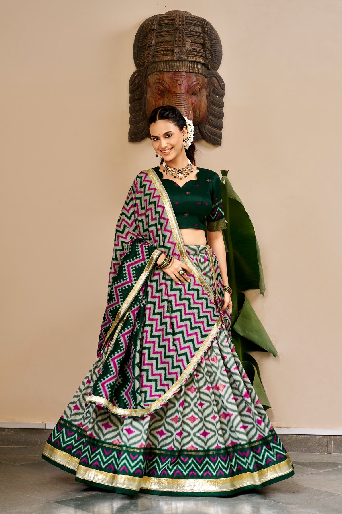Navaratri Special Tussar Chaniya Choli Lehenga