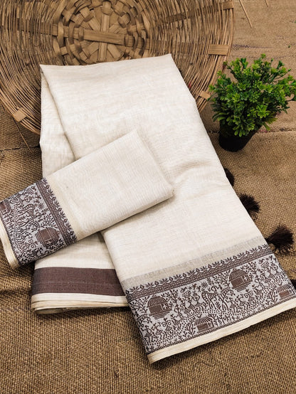 Cotton Silk Saree with Thread Weaving Border