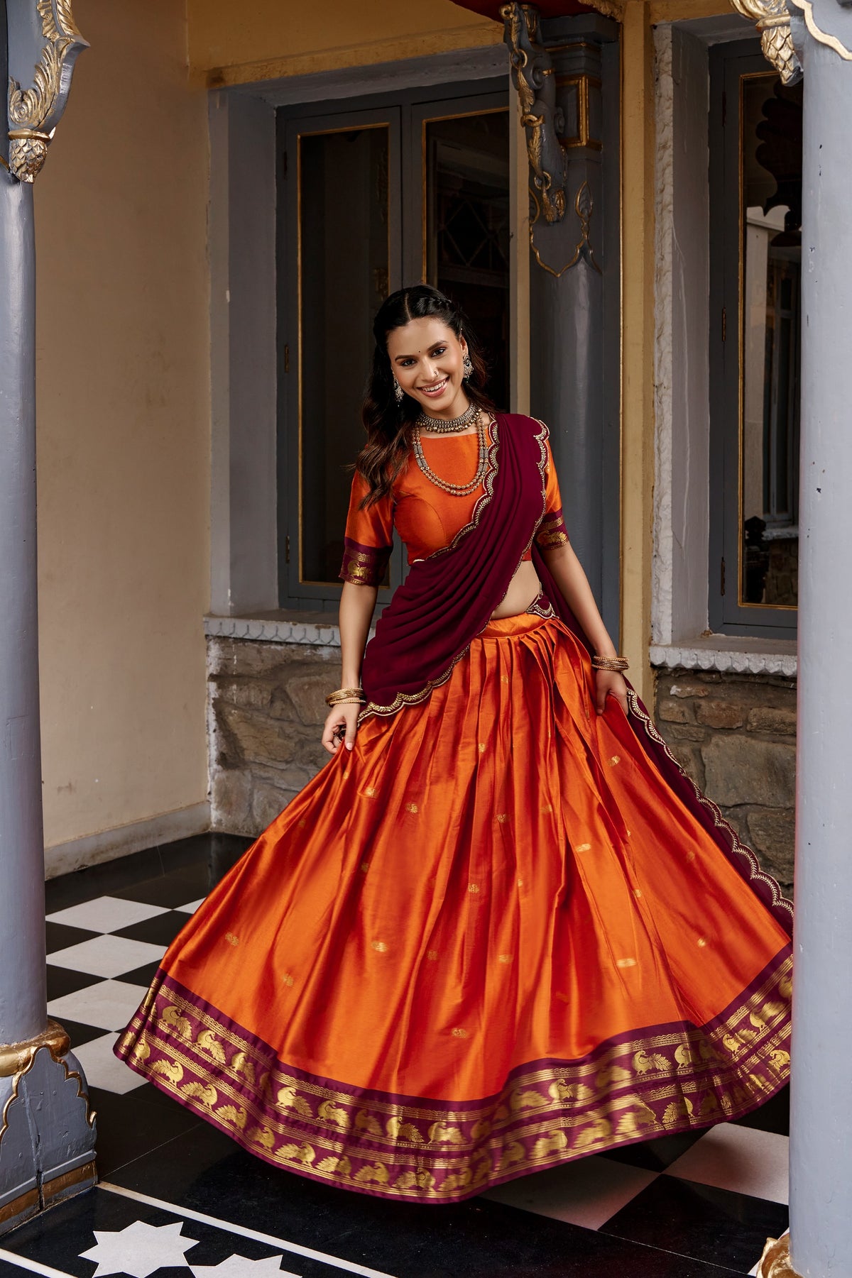 Navaratri Special Readymade Dhavani / Lehenga Collection
