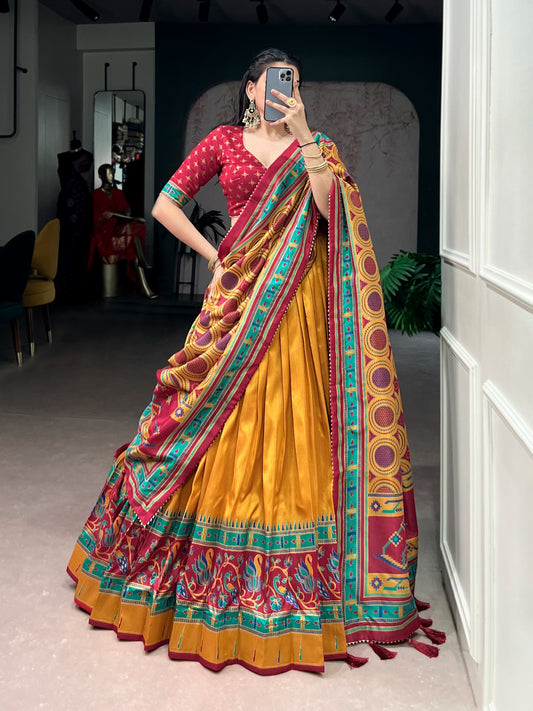 Navaratri Special Tussar Chaniya Choli Lehenga