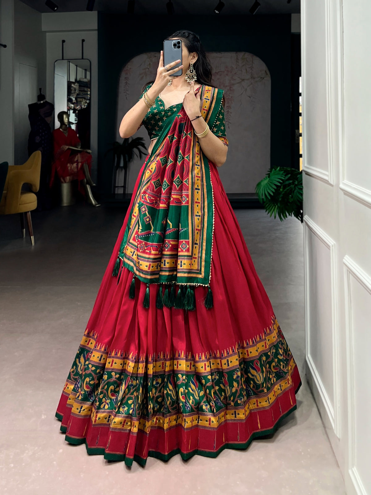 Navaratri Special Tussar Chaniya Choli Lehenga