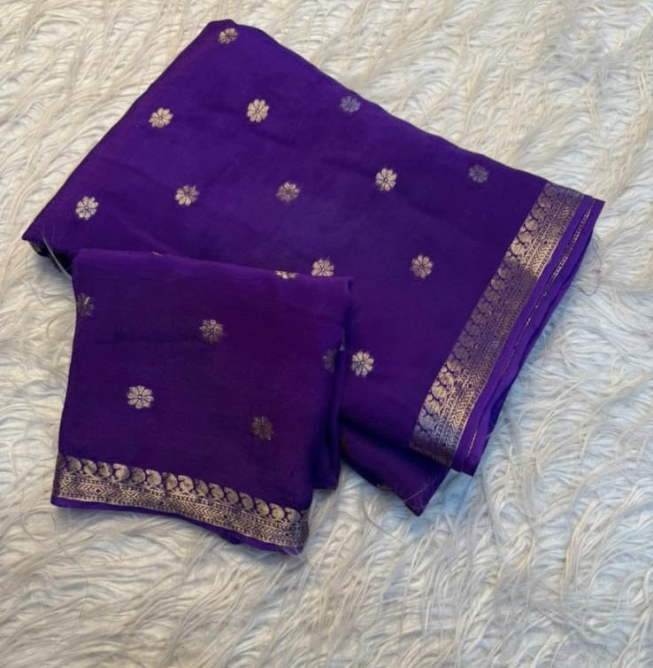 Viscose Chinnon Silk Saree