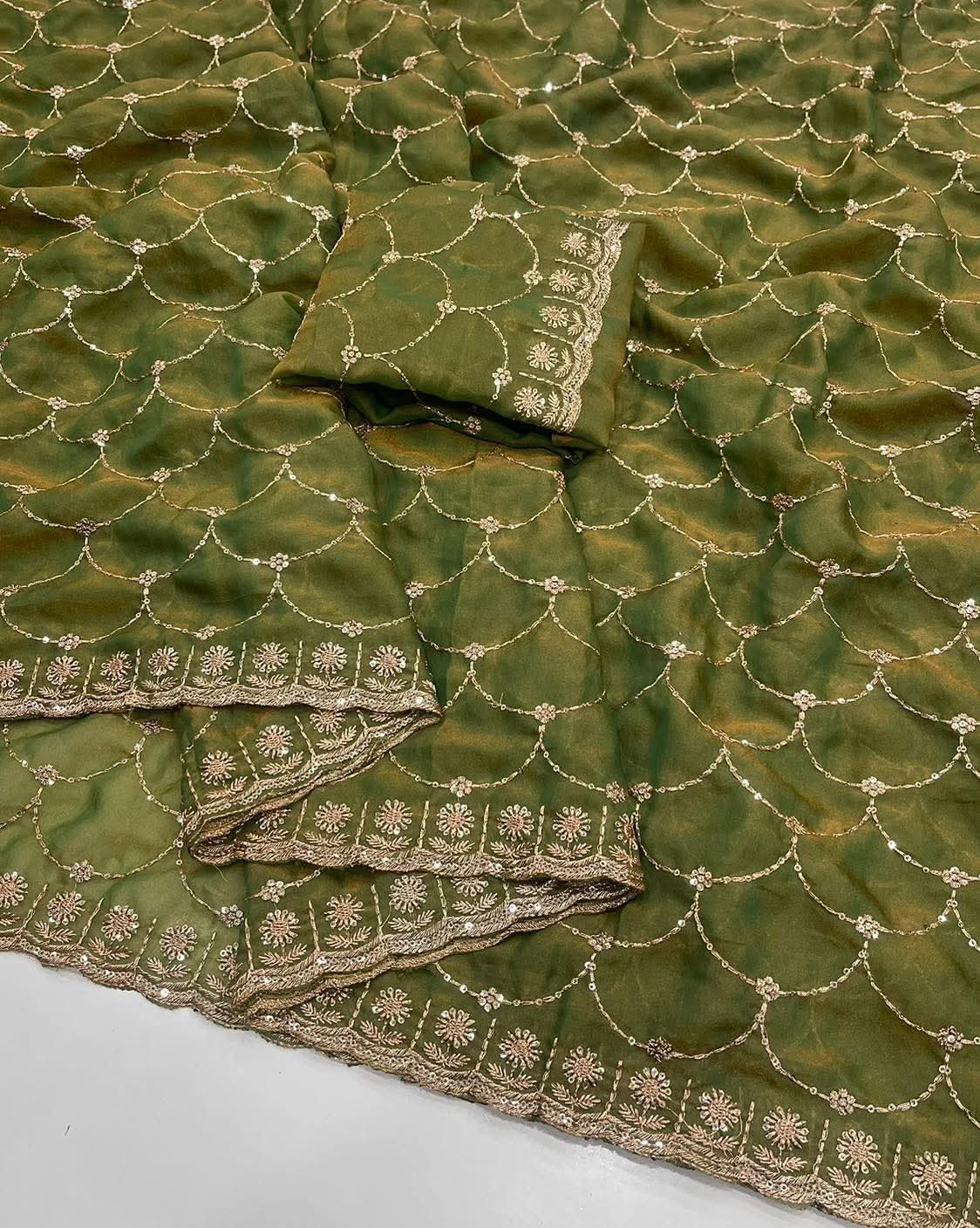 Space Silk Saree with Sequin Work
