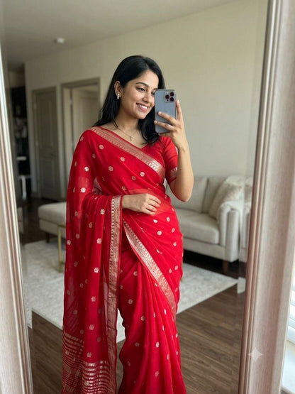 Viscose Chinnon Silk Saree