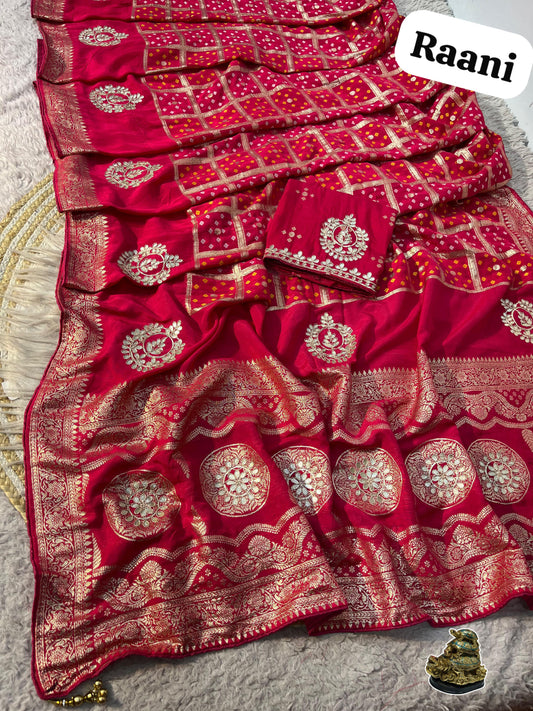 Dola Silk Weaving Saree with Gotta Work Blouse
