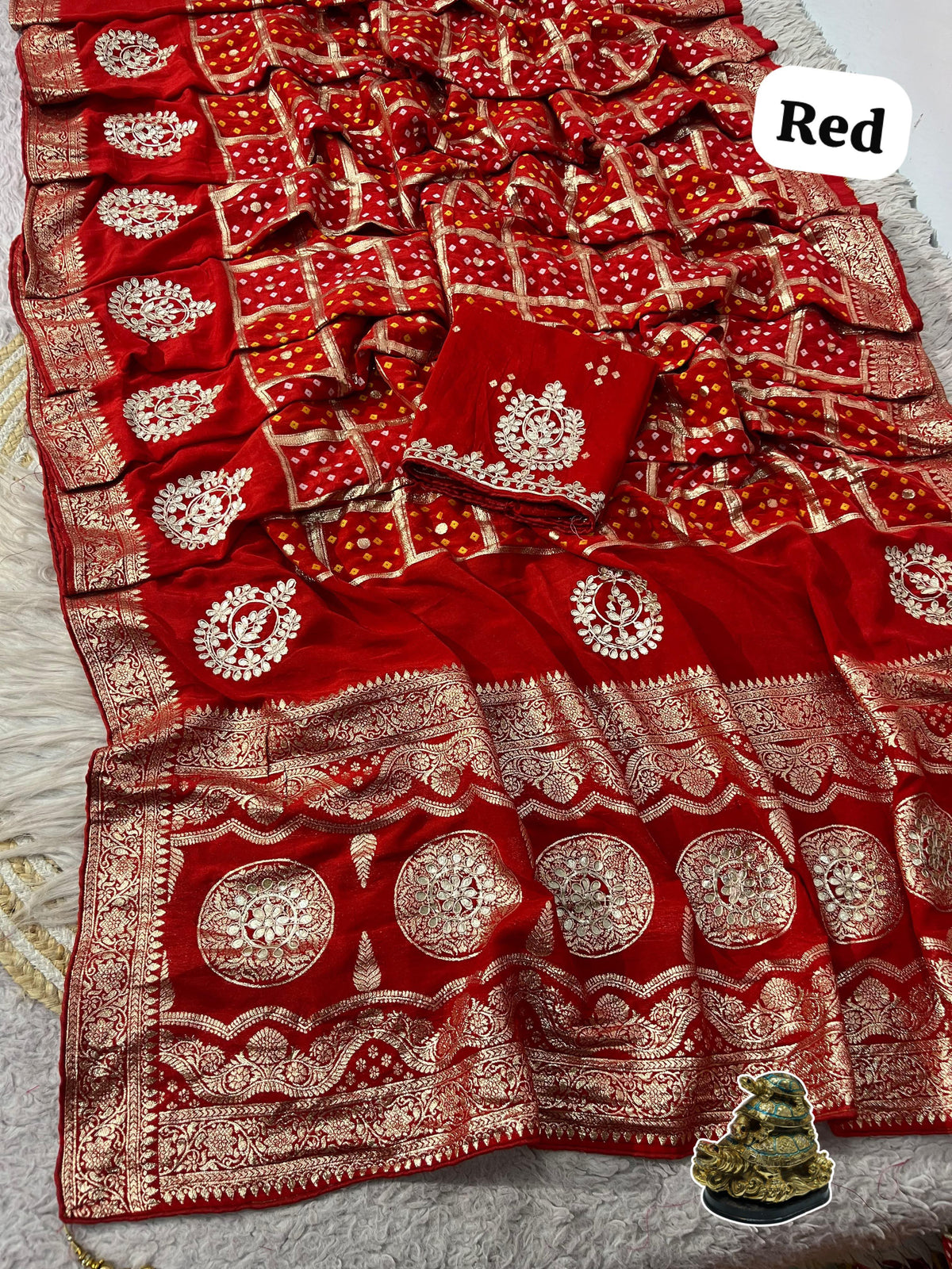 Dola Silk Weaving Saree with Gotta Work Blouse