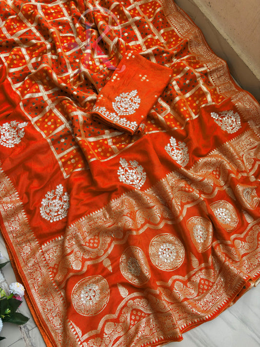 Dola Silk Weaving Saree with Gotta Work Blouse