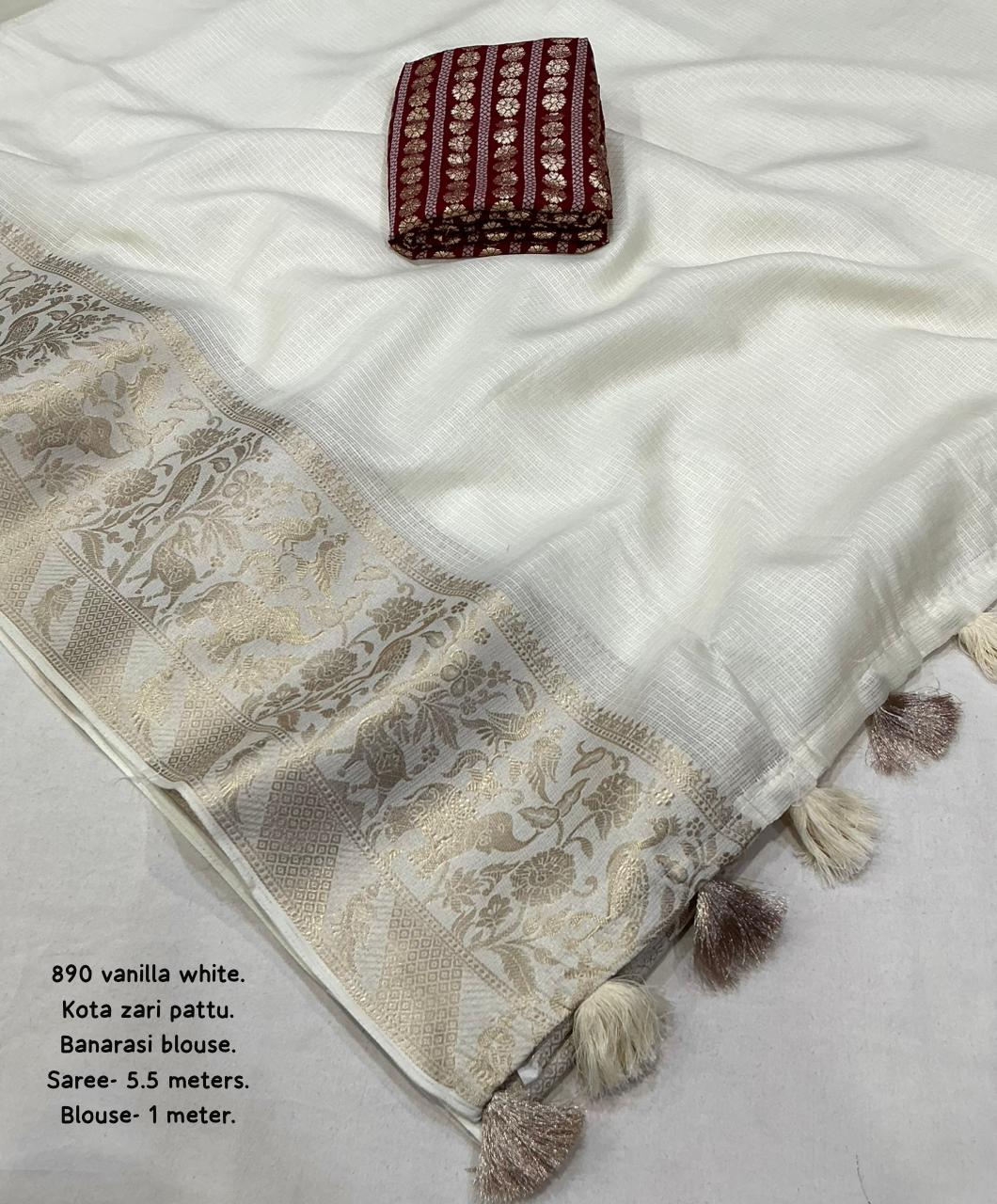 Festive Navaratri & Diwali Banarasi Kota Silk Weaving Saree