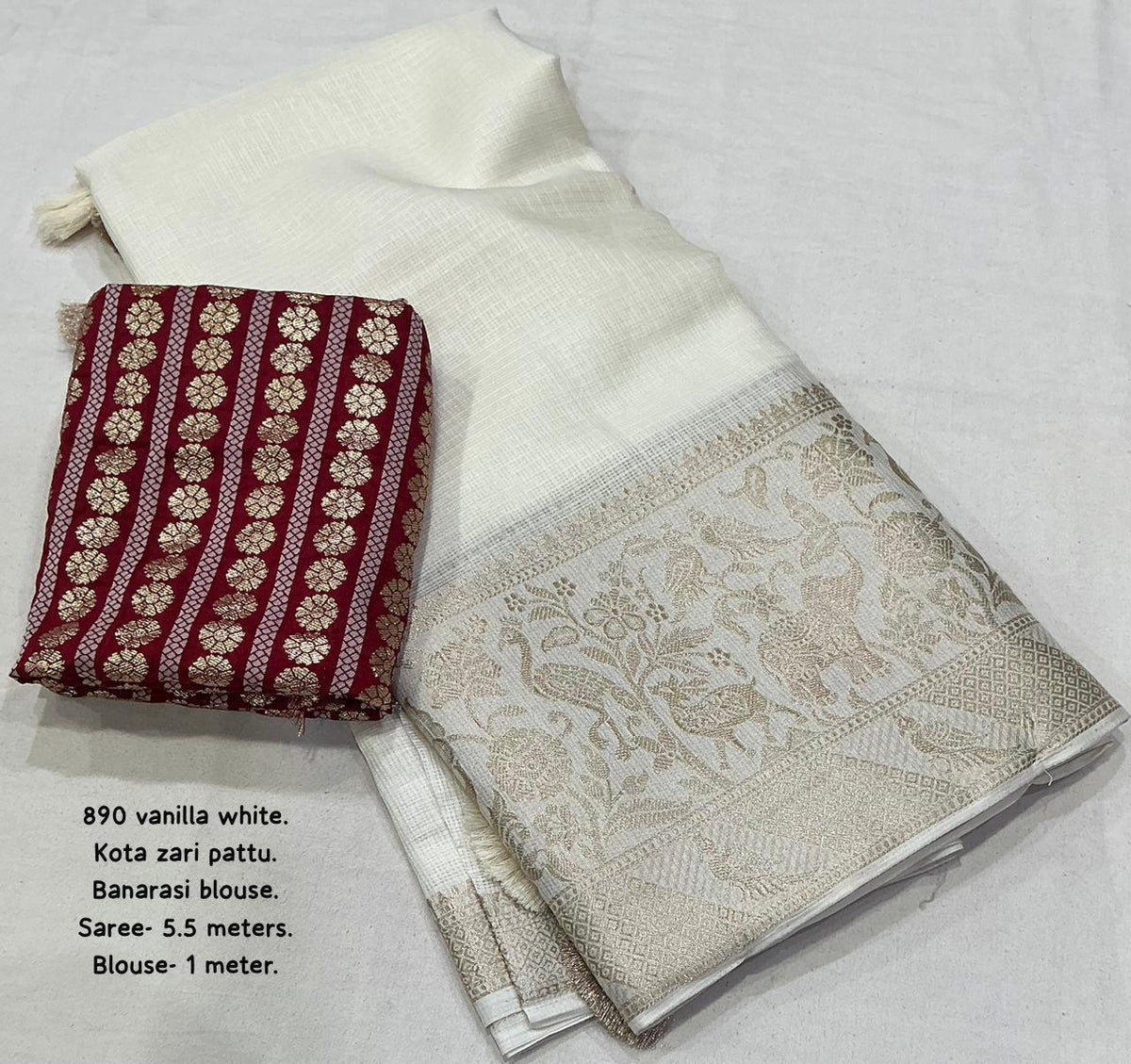Festive Navaratri & Diwali Banarasi Kota Silk Weaving Saree