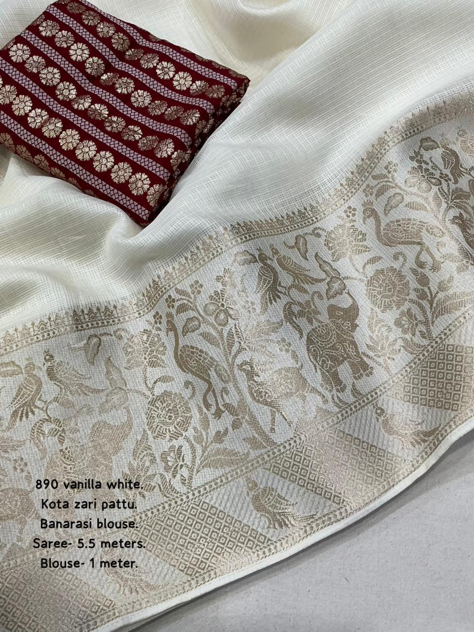 Festive Navaratri & Diwali Banarasi Kota Silk Weaving Saree