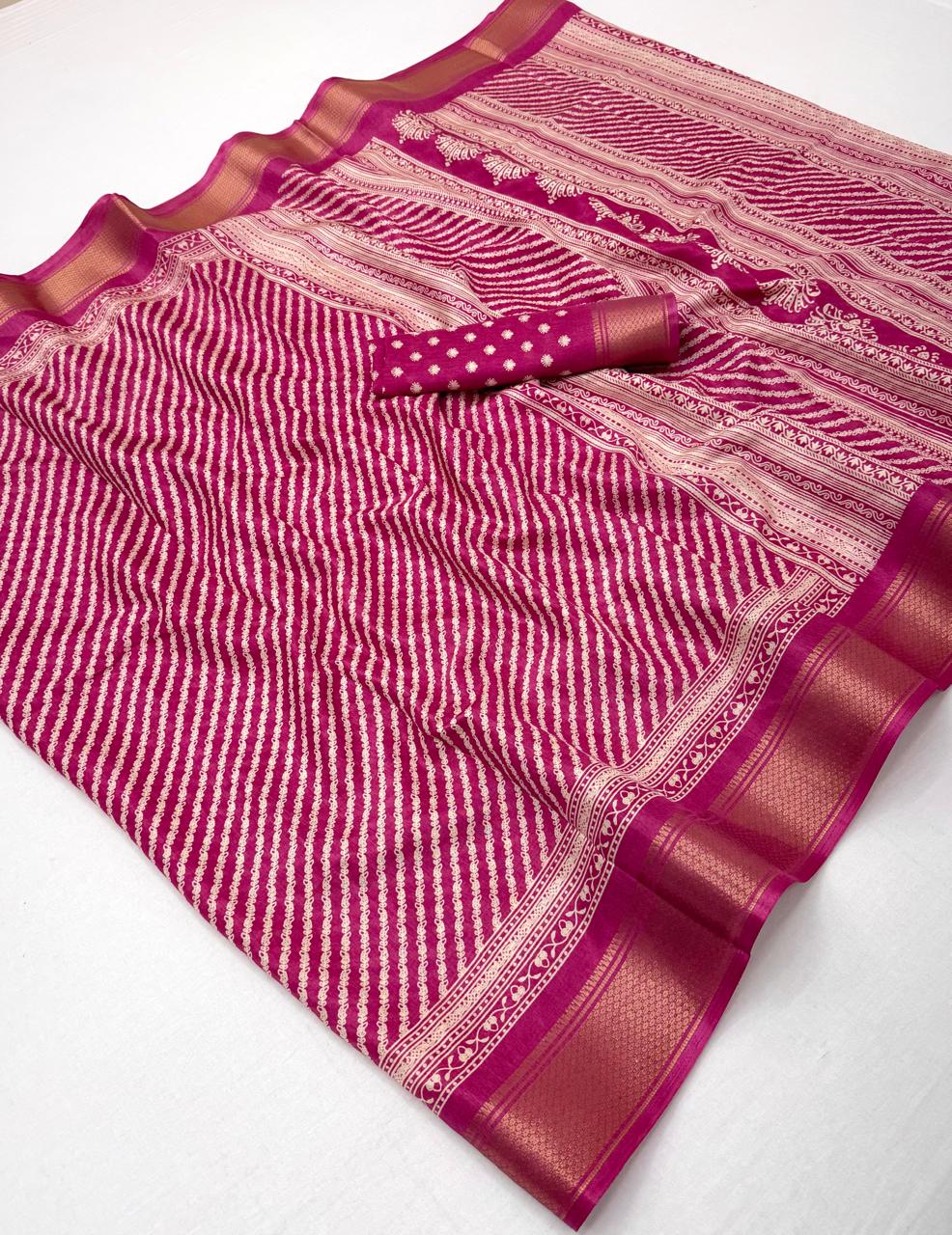 Semi Dola Silk Lehriya Saree