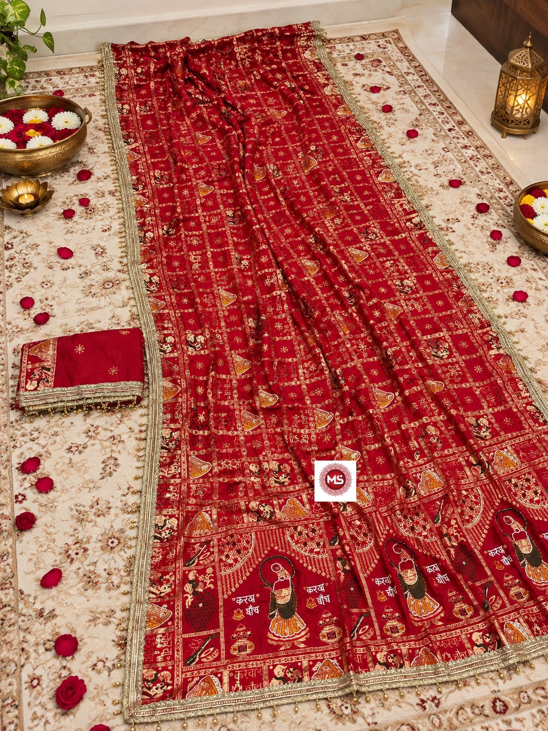 Viscose Dola Silk Weaving Saree with Mirror Work & Fancy Lace Borders