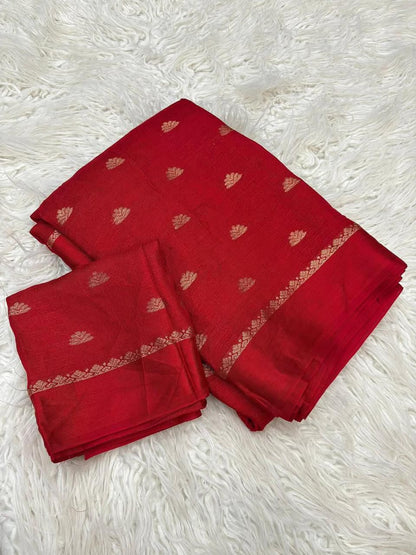 Khadi Viscose Silk Saree with Viscose Jacquard Bhutta Weaving