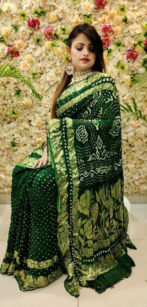 Karwa Chauth, Diwali & Puja Special Artsilk Bandhini Saree