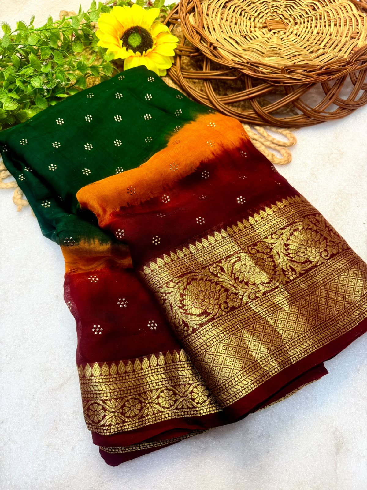 Cotton Silk Saree with Jacquard Weaving