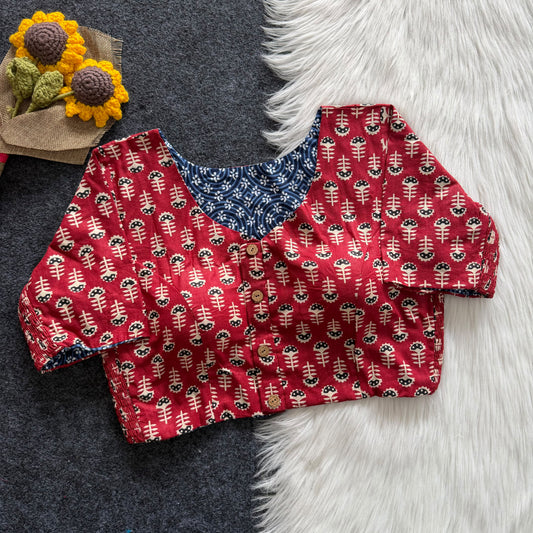 Ajrakh Reversible Stretchable Readymade Blouse