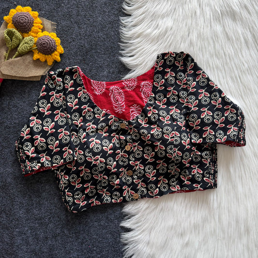 Ajrakh Reversible Stretchable Readymade Blouse