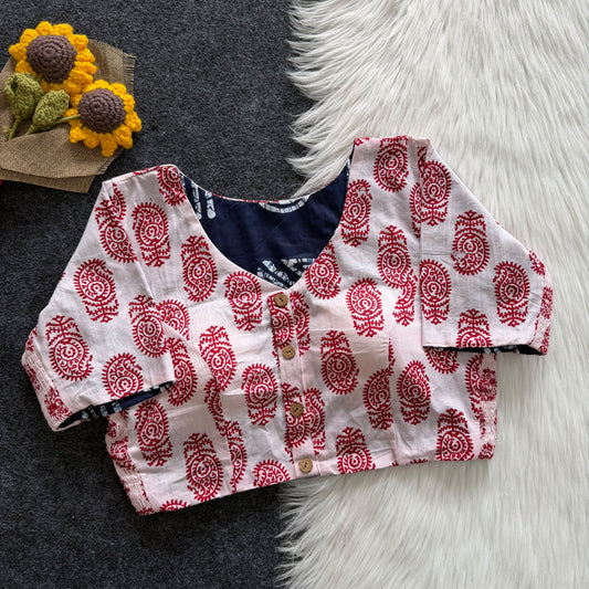 Ajrakh Reversible Stretchable Readymade Blouse