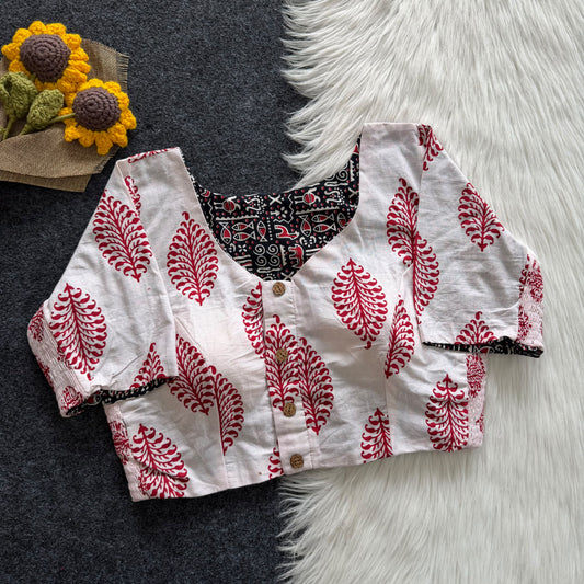 Ajrakh Reversible Stretchable Readymade Blouse