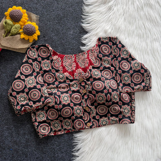 Ajrakh Reversible Stretchable Readymade Blouse