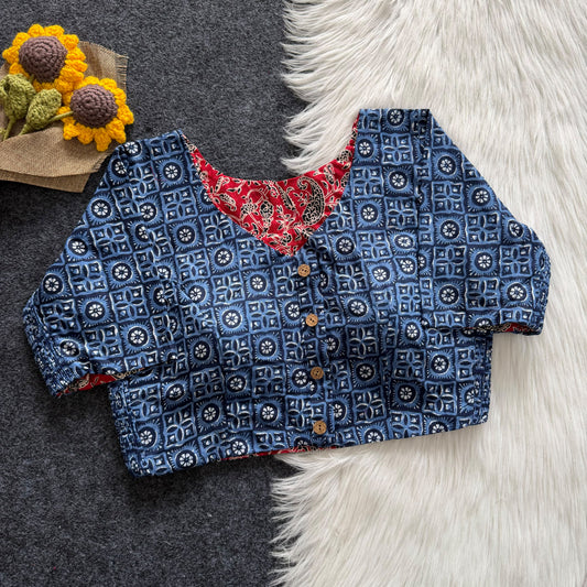 Ajrakh Reversible Stretchable Readymade Blouse