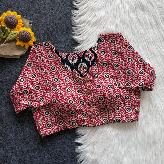 Ajrakh Reversible Stretchable Readymade Blouse