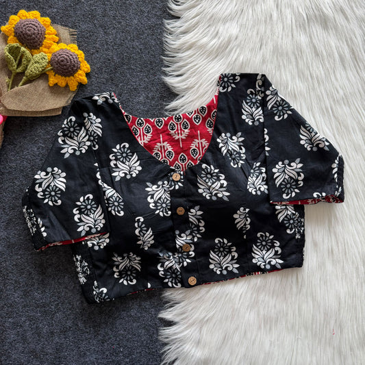 Ajrakh Reversible Stretchable Readymade Blouse