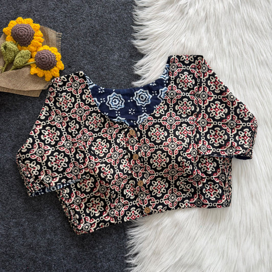 Ajrakh Reversible Stretchable Readymade Blouse