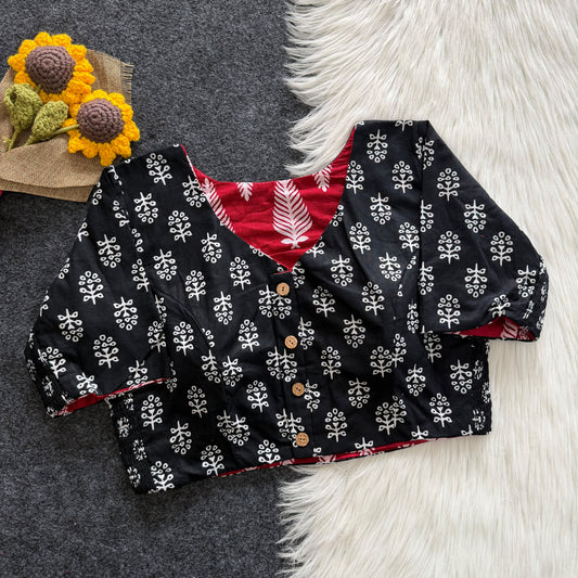 Ajrakh Reversible Stretchable Readymade Blouse