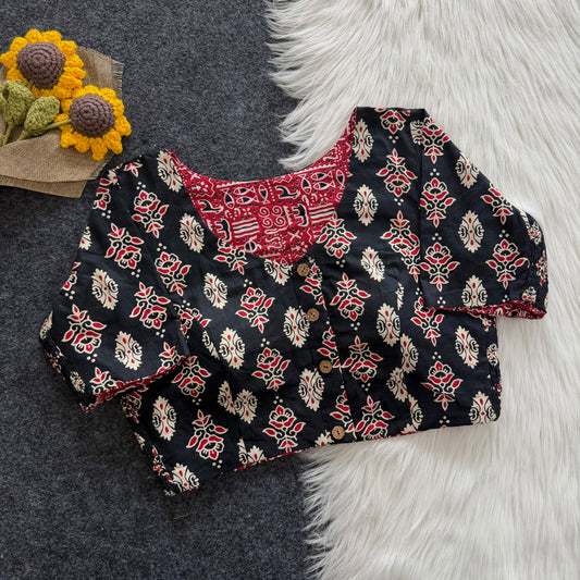 Ajrakh Reversible Stretchable Readymade Blouse