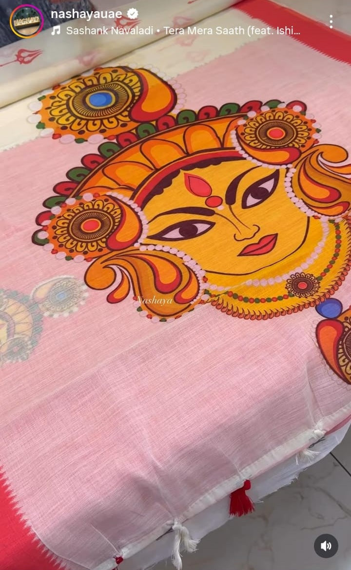 Linen Slub Cotton Saree
