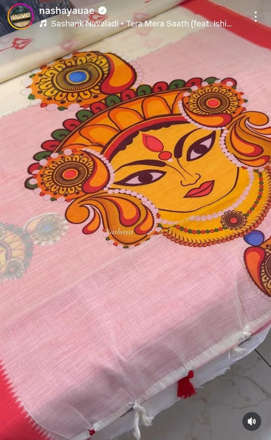 Linen Slub Cotton Saree
